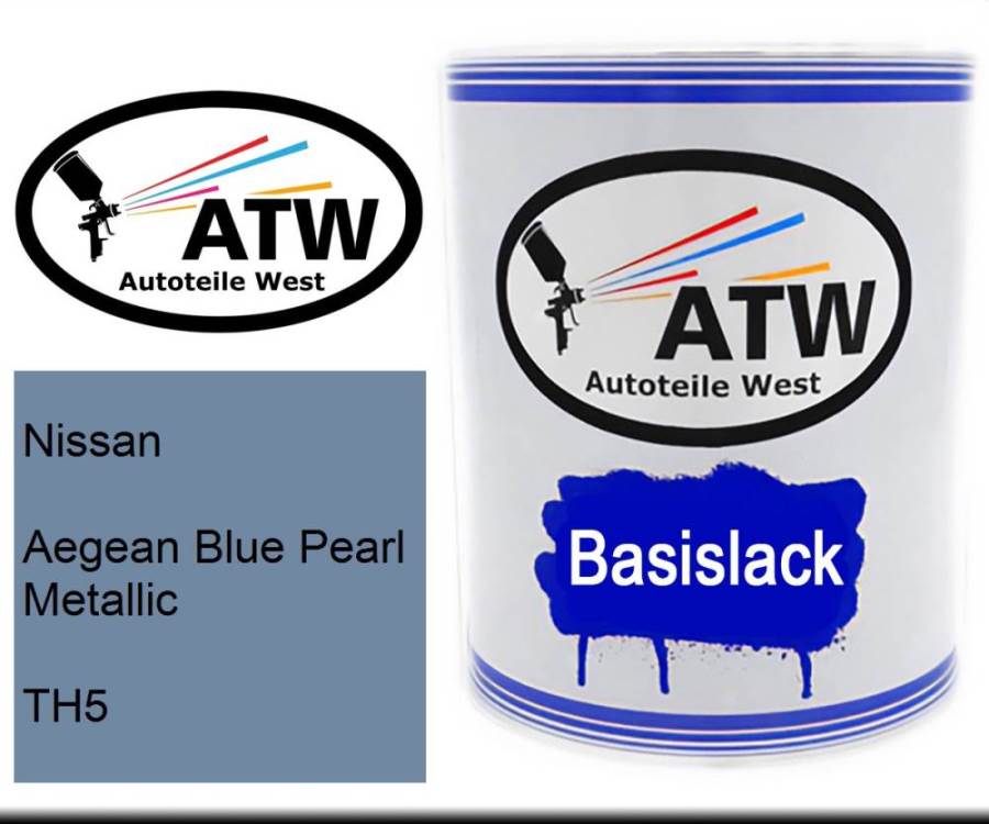 Nissan, Aegean Blue Pearl Metallic, TH5: 1L Lackdose, von ATW Autoteile West.